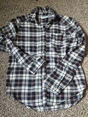 abercrombie kids Black, Cream & Brown Plaid Button-Up Shirt